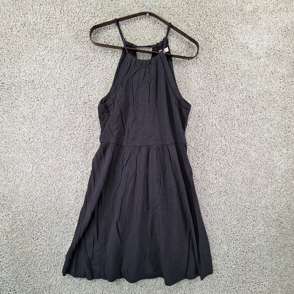 SO Dress Womens Size Small Black Halter Neck Mini Boho Summer Minimalist Skater